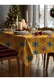 Medi Home Yılbaşı Altın Kar Tanesi Deseni Masa Örtüsü thumbnail 3