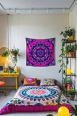 Medi Home GLOW MANDALA DUVAR HALISI DUVAR ÖRTÜSÜ TAPESTRY thumbnail 1
