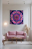 Medi Home PERIDOT MANDALA DUVAR HALISI DUVAR ÖRTÜSÜ TAPESTRY thumbnail 1
