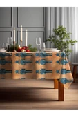 Medi Home Yılbaşı Bakır Mavi Ceviz Kırıcı Deseni Masa Örtüsü thumbnail 1