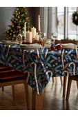 Medi Home Yılbaşı Geyik Geometrik Altın Masa Örtüsü thumbnail 3