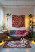 Medi Home PURE MANDALA DUVAR HALISI DUVAR ÖRTÜSÜ TAPESTRY thumbnail 1