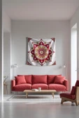 Medi Home AMBER MANDALA DUVAR HALISI DUVAR ÖRTÜSÜ TAPESTRY thumbnail 1