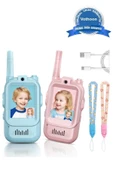Çocuklar Için Görüntülü Telsiz konuşma özellıklı El Telsizi Şarj Edılebılır 50 Mt Menzil wifi gerektirmez thumbnail 1