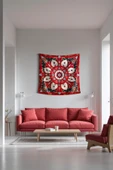Medi Home TULIP MANDALA DUVAR HALISI DUVAR ÖRTÜSÜ TAPESTRY thumbnail 1