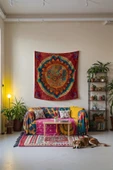 Medi Home UP MANDALA DUVAR HALISI DUVAR ÖRTÜSÜ TAPESTRY thumbnail 2