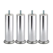 Krom Gümüş 4 ADET Metal 15 cm Mobilya Ayağı Modern Koltuk Kanepe Ayak Tv Ünite m8 Civatalı Ayakları thumbnail 1