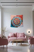 Medi Home OCEAN MANDALA DUVAR HALISI DUVAR ÖRTÜSÜ TAPESTRY thumbnail 1