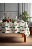Medi Home Yılbaşı Modern Çam Ağaçları Deseni Masa Örtüsü thumbnail 1