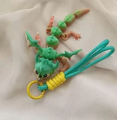 Anahtarlık Çanta Süsü 3D Ejderha Oynar Eklem Oyuncak Yılbaşı Doğum Günü Hediye Sarı thumbnail 2