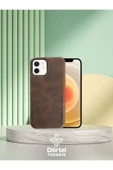 DEERDERİ Juno İphone Hakiki Deri Koruyucu Kılıf Iphone 12/12 Pro Koyu Kahverengi Uyumlu thumbnail 1