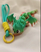 Anahtarlık Çanta Süsü 3D Ejderha Oynar Eklem Oyuncak Yılbaşı Doğum Günü Hediye Sarı thumbnail 4