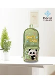 Dörtel Tedarik Panda Baskılı Kalem Çantası Yeşil Kalem Kutu thumbnail 1