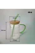 Tohana Bambu Kapaklı Cam Pipetli Kupa 420 ml thumbnail 3