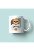 Dörtel Tedarik Boss Bear Baskılı Porselen Kupa Beyaz thumbnail 1