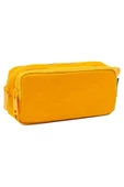 Dörtel Tedarik Krinkıl Kumaş Yıkanabilir Çift Bölmeli Gözlü Kalemlik Kalem Kutusu 01105 - Sarı thumbnail 3