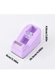 Ark Mini Yapışkan Bant Rulo Kesme Aleti, Doldurulabilir 18x20 mm Ev Okul Ofisi için Sarma Bandı Mor thumbnail 3