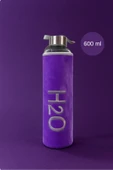 Tohana Peluş Kılıflı Cam Matara 600 ml Lila thumbnail 2