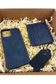 Dörtel Tedarik Hakiki Deri Lacivert Kartlık, Telefon Kılıfı, Anahtarlık (Kişiye Özel Baskı Yapılabilir) thumbnail 2