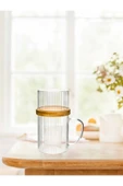 Cambu Bambu Kapaklı Sunum Seti Sunum Fanuslu Cam Kupa 300 ML thumbnail 1