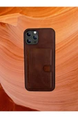 DEERDERİ Kartlıklı Tutacaklı İphone Hakiki Deri Koruyucu Kılıf Iphone 16 thumbnail 1