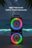 Bluetooth Speaker Kablosuz Hoparlör Led Işıklı 10X2 Watt USB Girişli Şarjlı Hoparlör GTS-1569 Siyah thumbnail 4