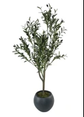 Yapay Zeytin Ağacı Antrasit Küre Saksıda 120cm Doğal Görünümlü Yapay Ağaç thumbnail 2
