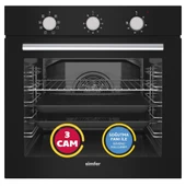 Simfer 9 Fonksiyon Mekanik Siyah Power Turbo 2'li Ankastre Set (8226 Fırın + 3046 Ocak) thumbnail 2