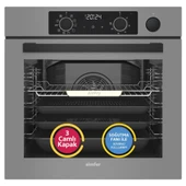 Simfer 11 Fonksiyon Steam Master Gri 2'li Ankastre Set (8246 Fırın + 3656 Ocak) thumbnail 2