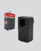 Tip Akım Koruma Prizi 10A 2500W USB Type C Destekli thumbnail 3