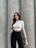 Cırtlı pantolon krep siyah pt thumbnail 5