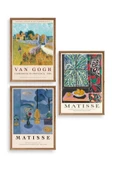 Ünlü Tablolar Üçlü Ahşap Çerçeveli Tablo thumbnail 1