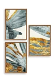 Manzara Üçlü Ahşap Çerçeveli Tablo thumbnail 1