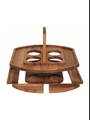 Bira İçecek Sunum Tabağı Doğal Ahşap Çerez Tabağı(KAYIN / GÜRGEN) Ahşap Rengi AHŞAP - 5 ADET thumbnail 4