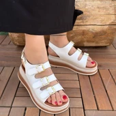 idimilla Jatay Beyaz Cilt Sandalet thumbnail 4