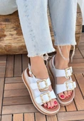 idimilla Stan Beyaz Cilt Sandalet thumbnail 3
