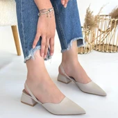 idimilla Jenti Bej Cilt Topuklu Ayakkabı thumbnail 4