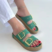 idimilla İces Yeşil Nubuk Terlik thumbnail 4