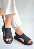 idimilla Wayi Siyah Hasır Cilt Sandalet thumbnail 3