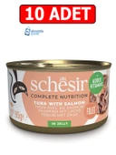 schesir ton balıklı ve somonlu jelly kedi yaş maması 85gr 10adet kedi konserve ıslak mama thumbnail 1