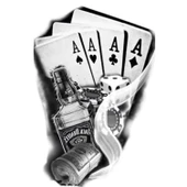 İskambil Dolar Zar Geçici Dövme Şablonu Büyük Boy thumbnail 4