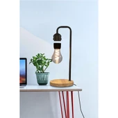 Xf01 Ampul Görünümlü Kablosuz Şarj Özellikli Gece Lambası - Siyah thumbnail 2