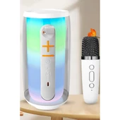 Pluse 6 Mikrofonlu Rgb Kablosuz Hoparlör - Beyaz thumbnail 3