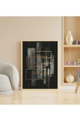 Ahşap Siyah Gold Dekoratif Çerçeveli Tablo - Naturel thumbnail 1
