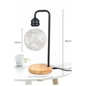 Xf02 Ay Görünümlü Kablosuz Şarj Özellikli Gece Lambası - Siyah thumbnail 1