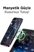 X8Q Siyah Çift Taraflı Manyetik Adsorpsiyon Vakumlu Kompakt Araç Telefonu Tutucu thumbnail 2