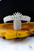 SimgeAksesuar Kristal taşlı şık ve zarif gelin tacı thumbnail 1