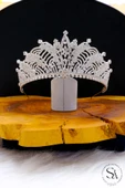SimgeAksesuar Kristal Taşlı Şık Ve Zarif Gelin Tacı thumbnail 1