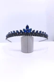 SimgeAksesuar Lacivert kristal taşlı şık ve zarif nişan ve kına tacı thumbnail 1