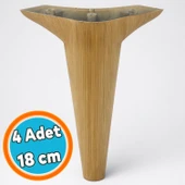 Mobilya Kanepe Sehpa TV Ünitesi Koltuk Ayağı 18 cm Açık Kahverengi Desenli Baza Ayak 4 Adet thumbnail 1